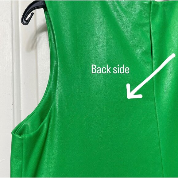 Amanda Uprichard New York Harlow Faux Leather Mini Dress in Green Size M - Picture 12 of 16